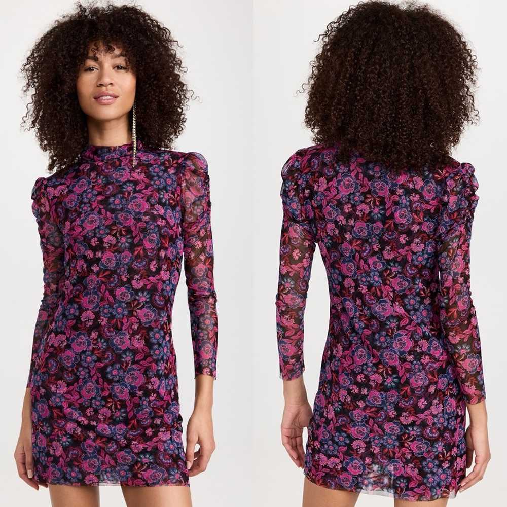 MISA Los Angeles Stormi Bodycon Mini Floral Dress Multi-colored — XS